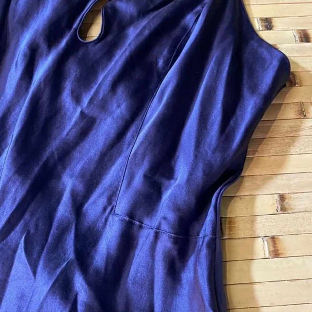 Vintage Pure Silk 1990s Victorias Secret  Royal Blue Slip Dress - Picture 7 of 16